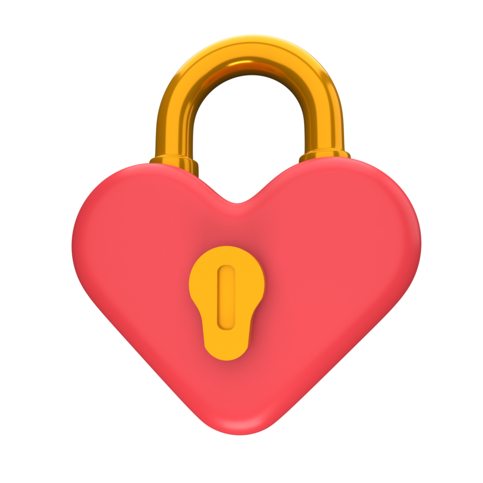 3D illustration Love Lock png