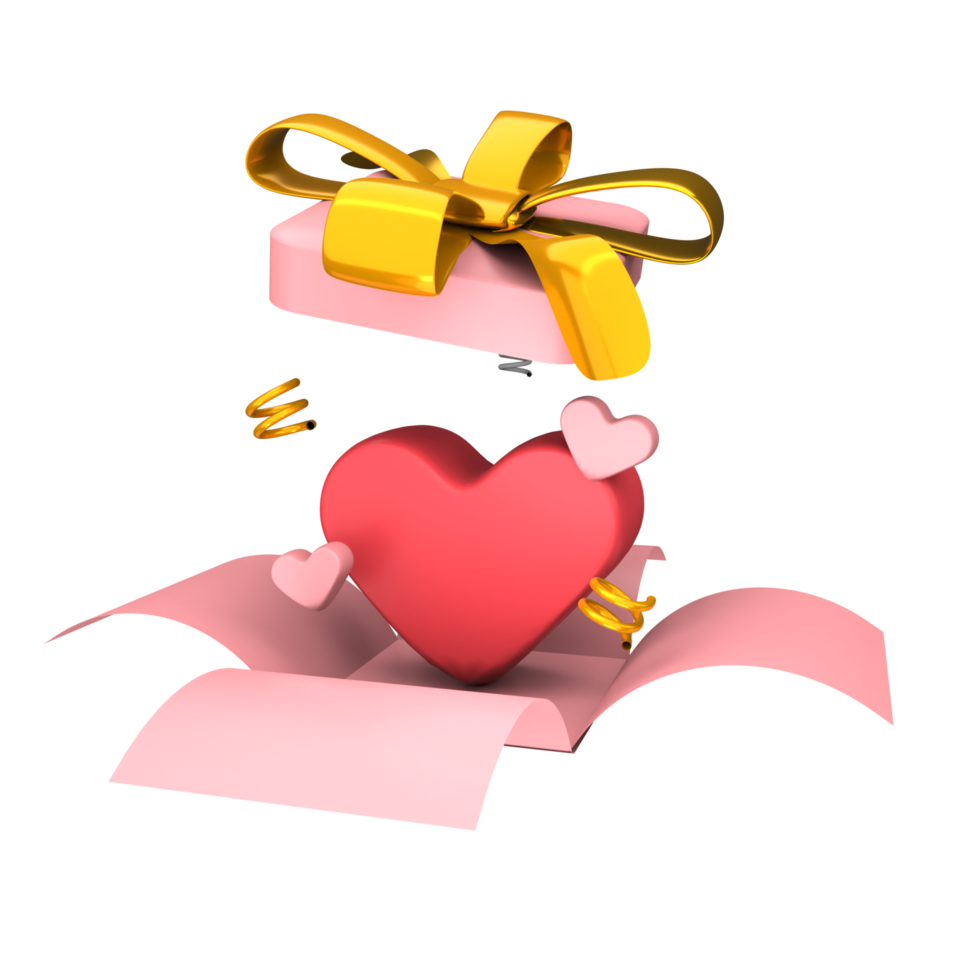 3D illustration surprise box png