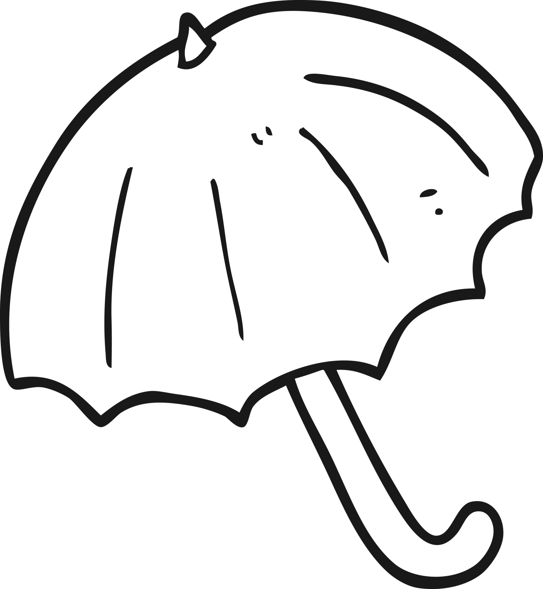 freehand drawn black and white cartoon umbrella 36331826 PNG