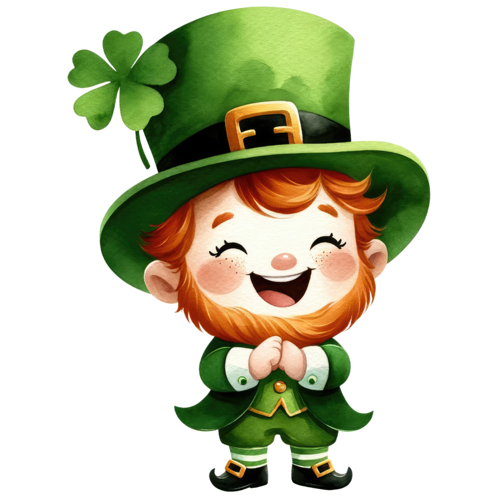 AI generated Boy wears green outfit for celebrate St. Patrick's day png