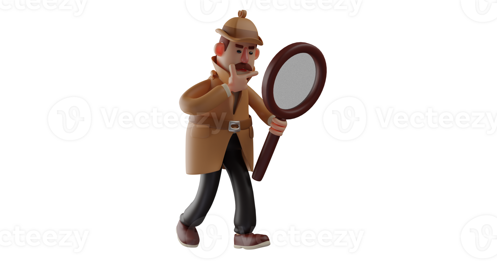 3d illustratie. onderzoeker 3d tekenfilm karakter. onderzoeker wie is