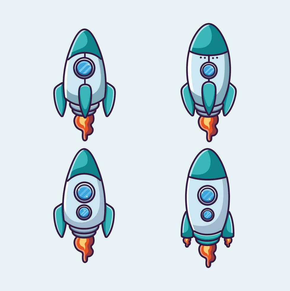 rocket flying to the moon cartoon vector
