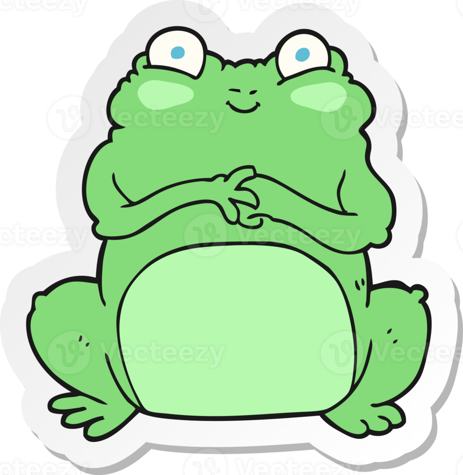 sticker of a cartoon funny frog png