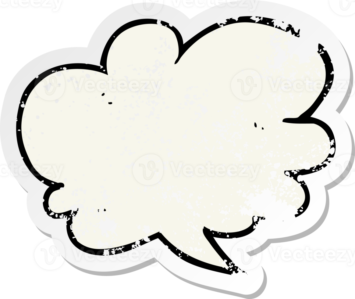 retro distressed sticker of a cartoon speech bubble png