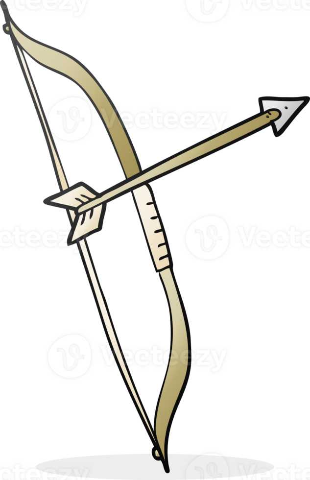 arc et flèche de dessin animé png