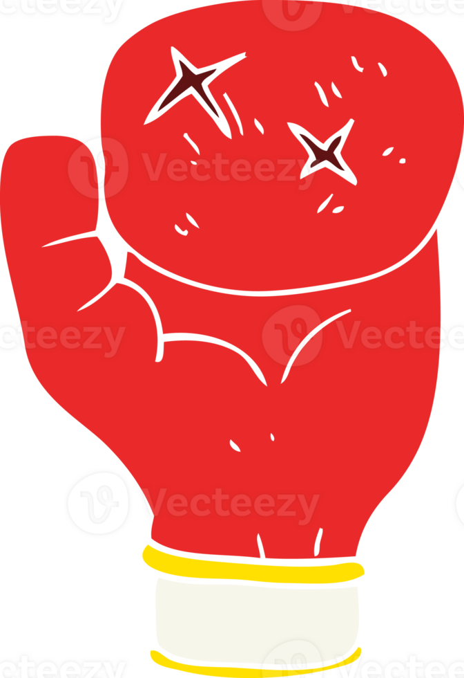 flat color illustration of a cartoon boxing glove png
