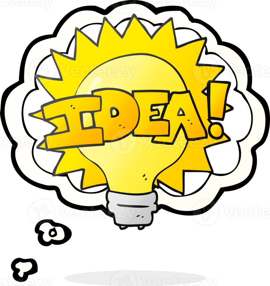 thought bubble cartoon idea light bulb symbol png