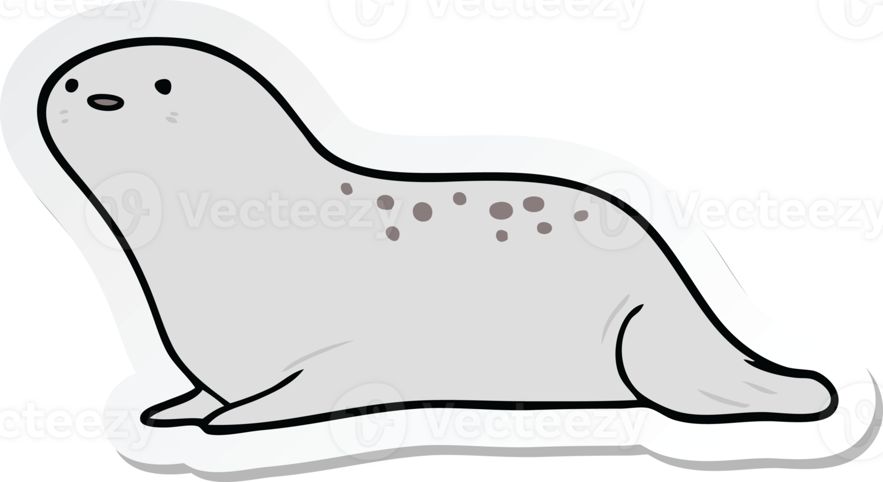 sticker of a cartoon seal png