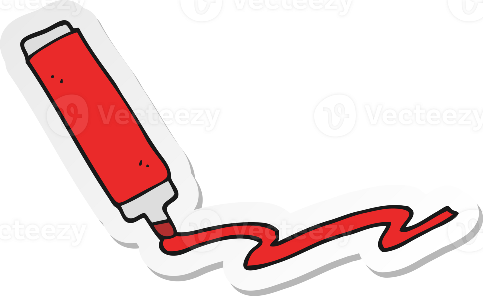 sticker of a cartoon marker pen png