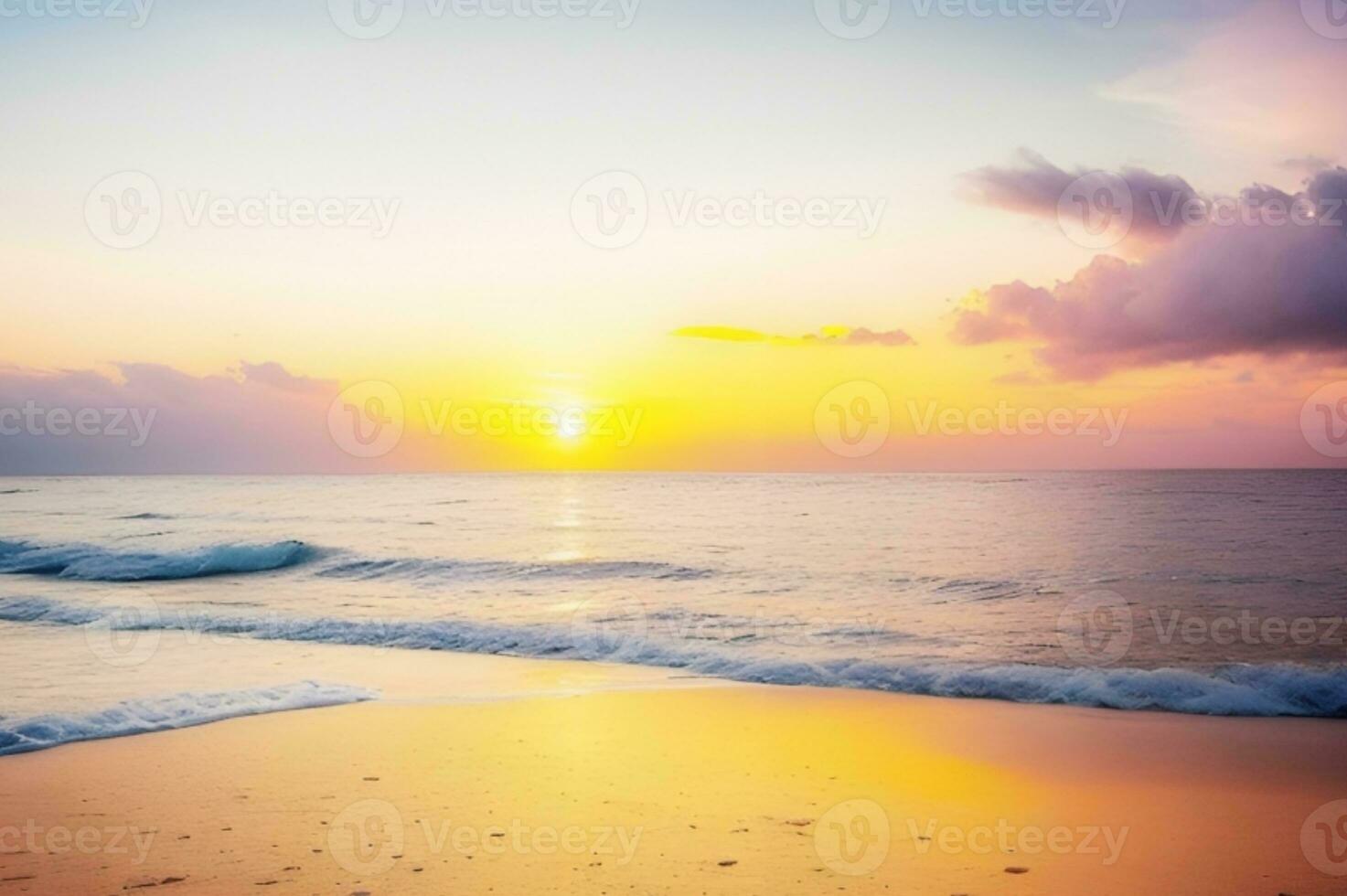 AI generated sea over sunrise or sunset photo