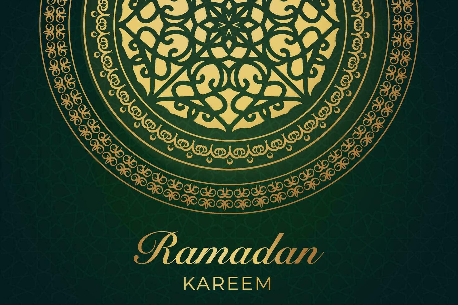 ramadan kareem greeting card with golden pattern vector