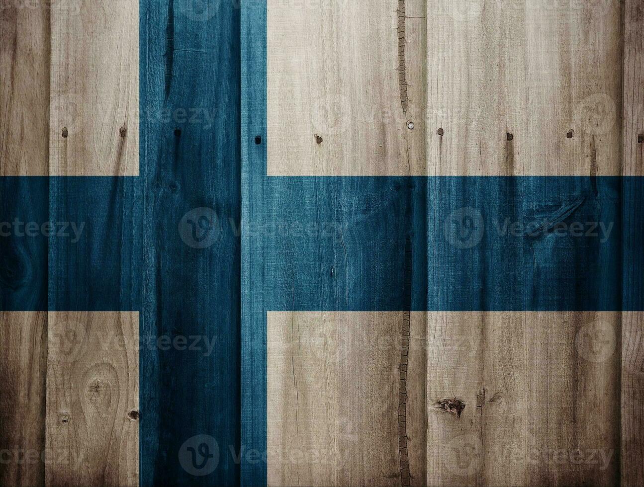 wooden texture with flag photo