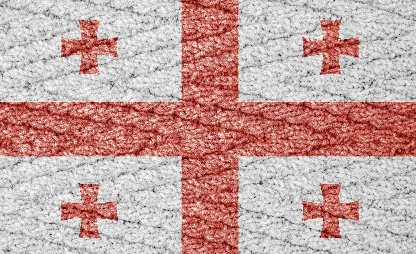 Flag on the knitted surface photo