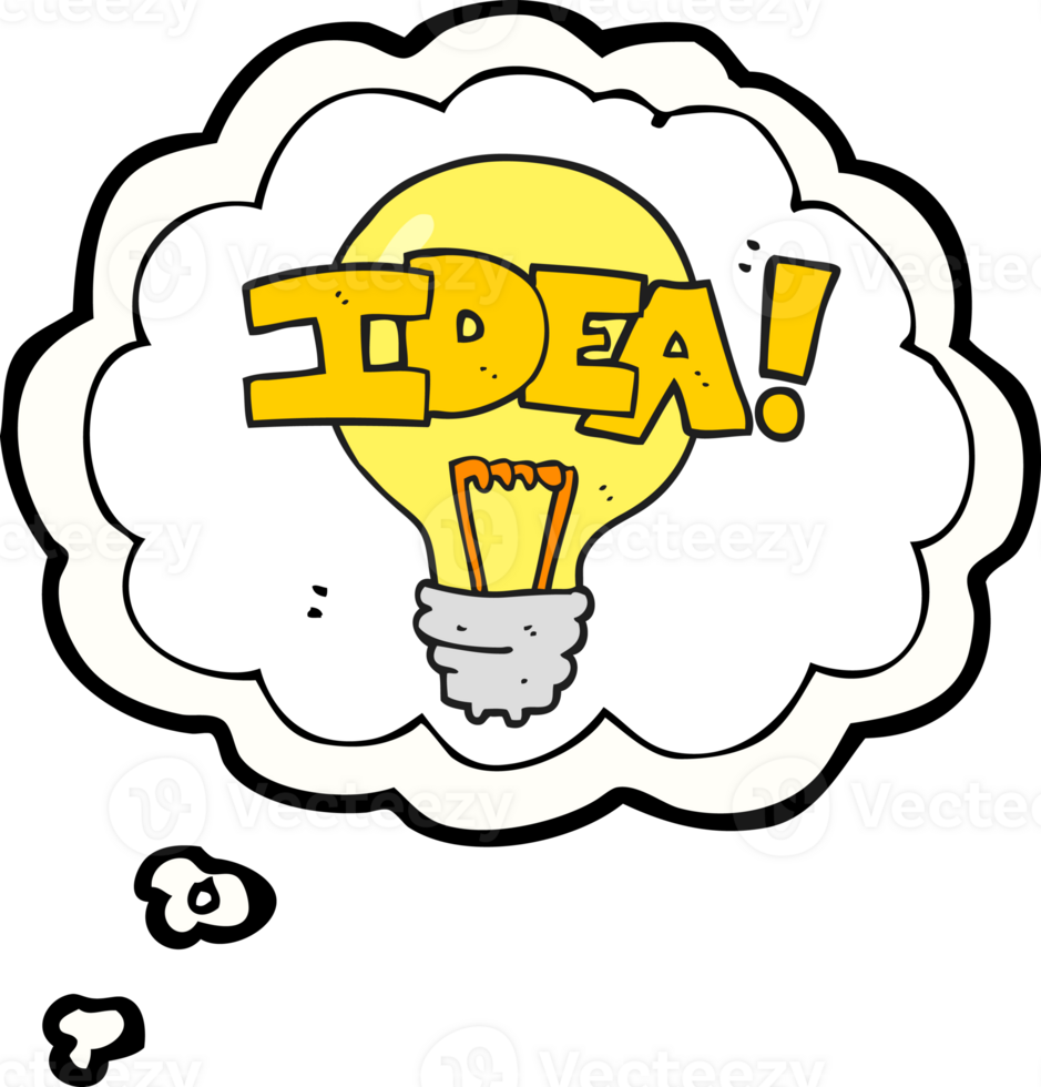 thought bubble cartoon idea light bulb symbol png