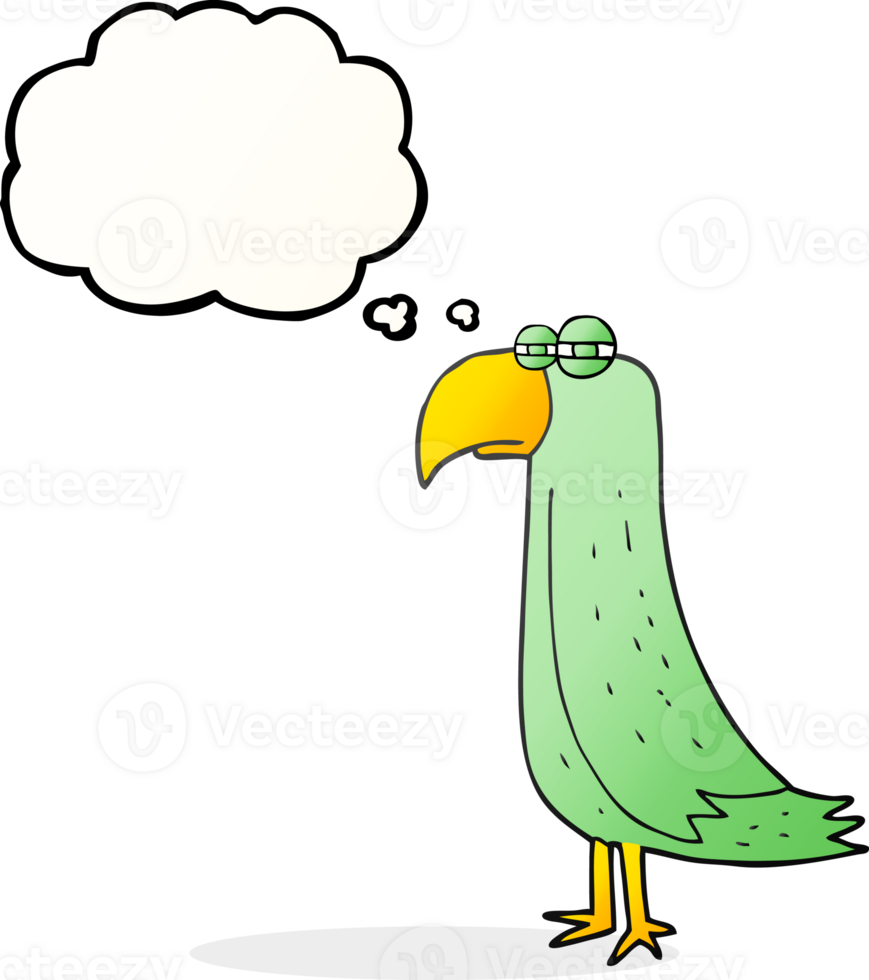 thought bubble cartoon parrot png