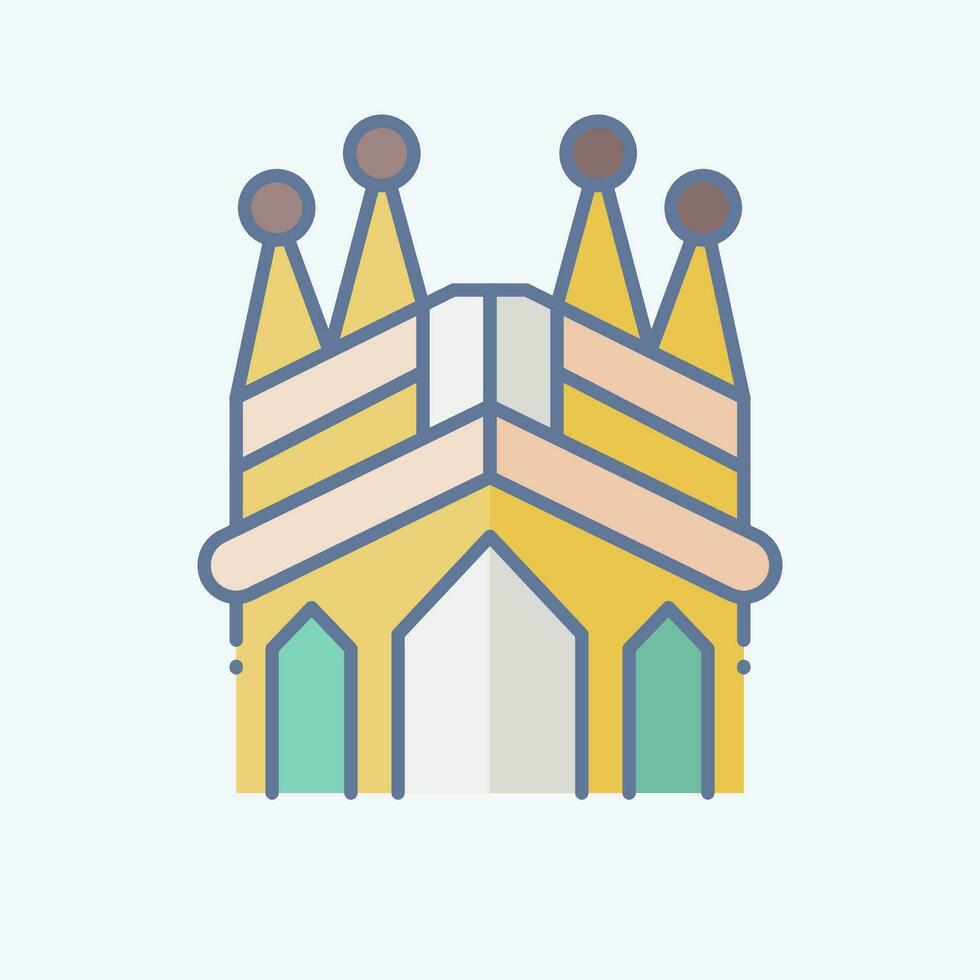 Icon Sagrada Familia. related to Spain symbol. doodle style. simple design editable. simple illustration vector