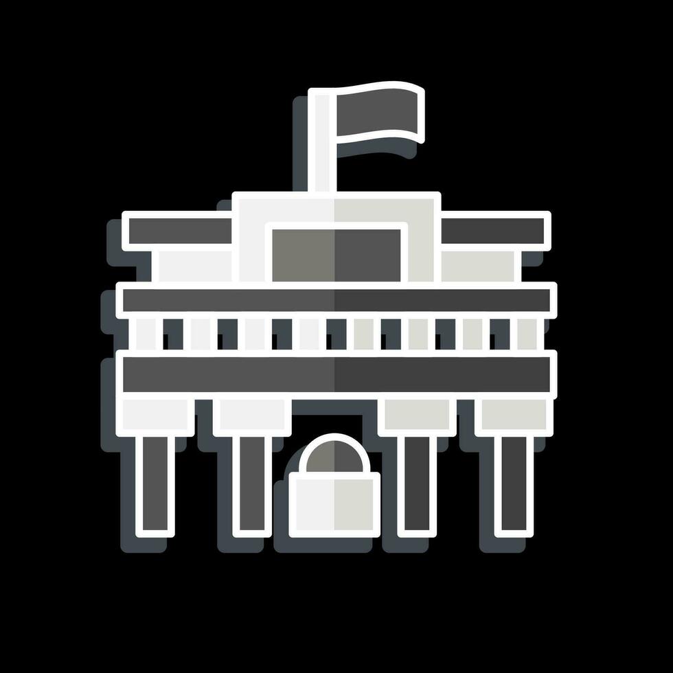 Icon Museo Del Prado. related to Spain symbol. glossy style. simple design editable. simple illustration vector