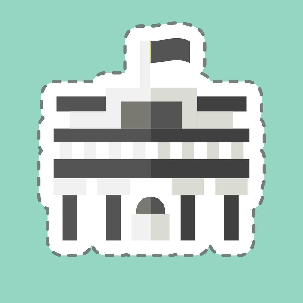 Sticker line cut Museo Del Prado. related to Spain symbol. simple design editable. simple illustration vector