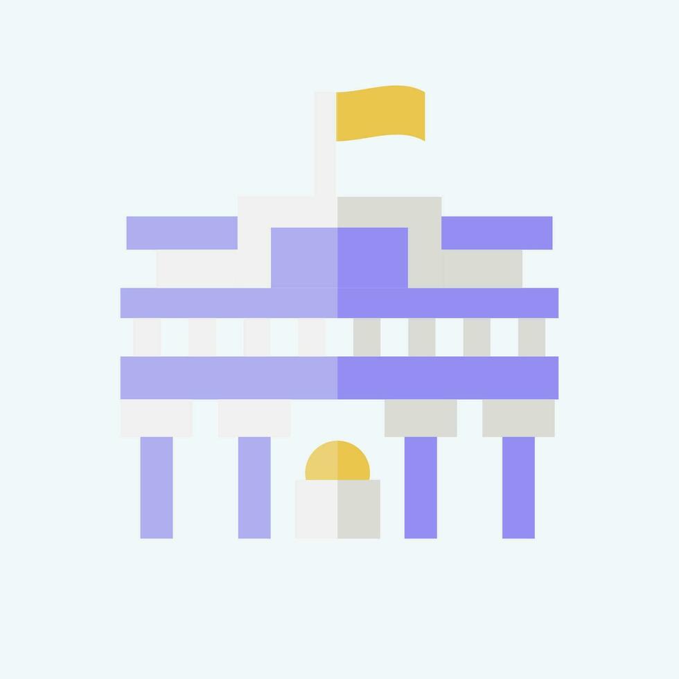 Icon Museo Del Prado. related to Spain symbol. flat style. simple design editable. simple illustration vector