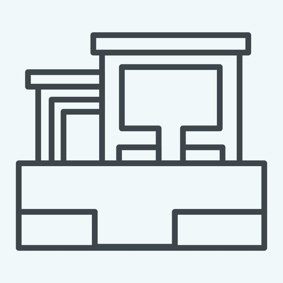 Icon Templo De Debod. related to Spain symbol. line style. simple design editable. simple illustration vector
