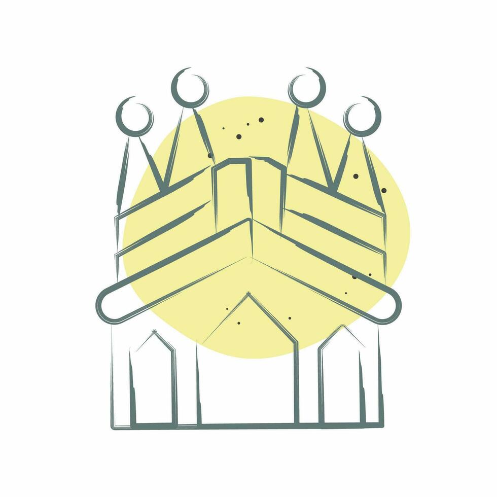 Icon Sagrada Familia. related to Spain symbol. Color Spot Style. simple design editable. simple illustration vector
