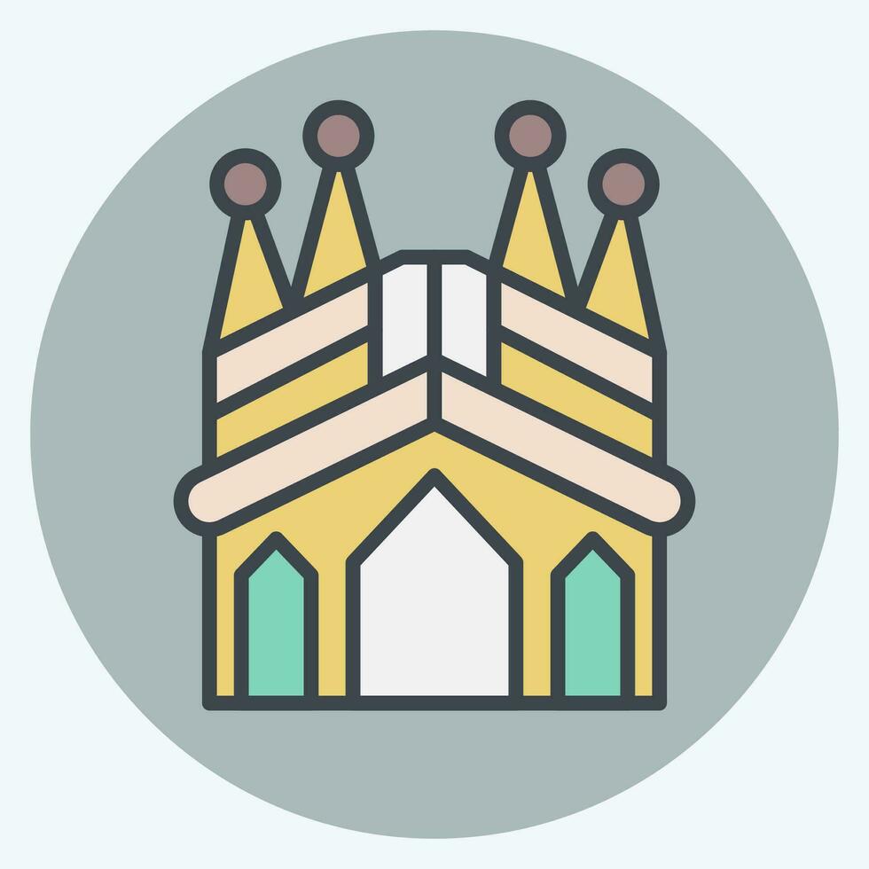 Icon Sagrada Familia. related to Spain symbol. color mate style. simple design editable. simple illustration vector