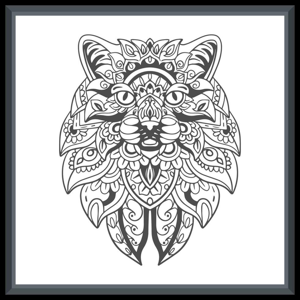 Cat head mandala arts isolated on white background. vector