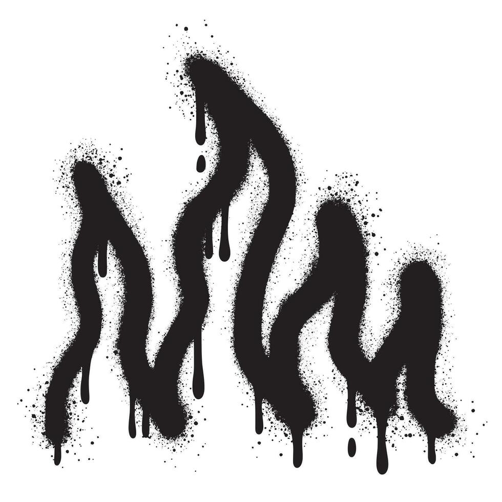 Spray Painted Graffiti Fire flame Sprayed isolated with a white background. Vector illustration.