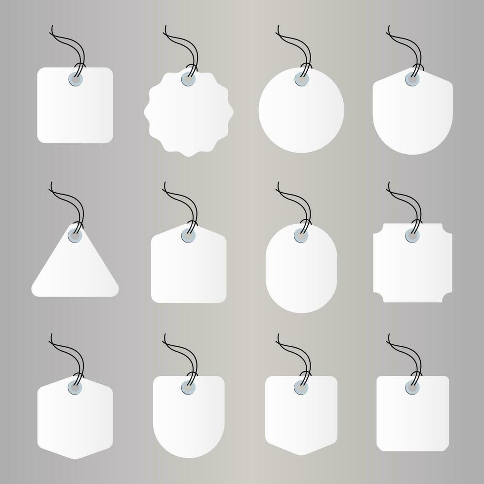 Set of price tags in plain 3d style price tag vector design
