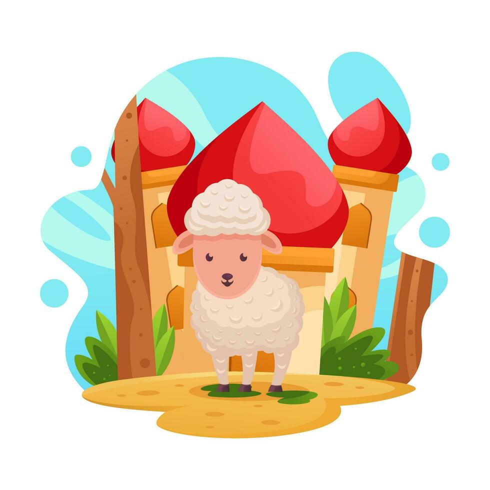 Eid adha illustration design vector muslim celebration day