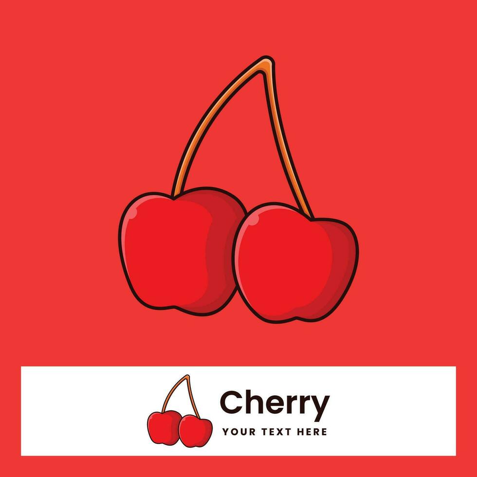 Cherry fruit fresh vector illustration