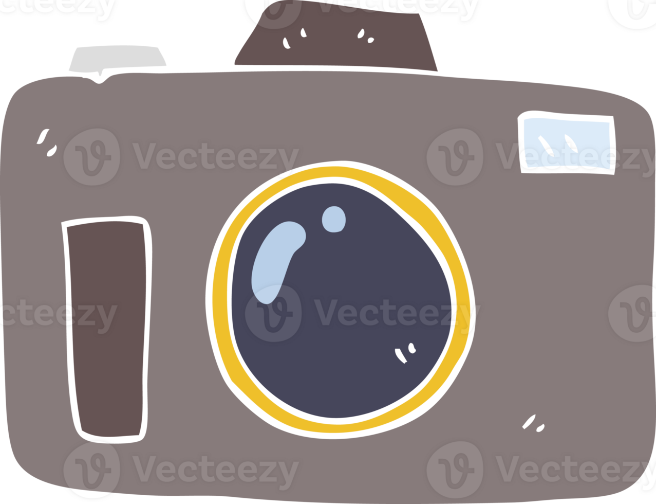 flat color illustration of a cartoon camera png