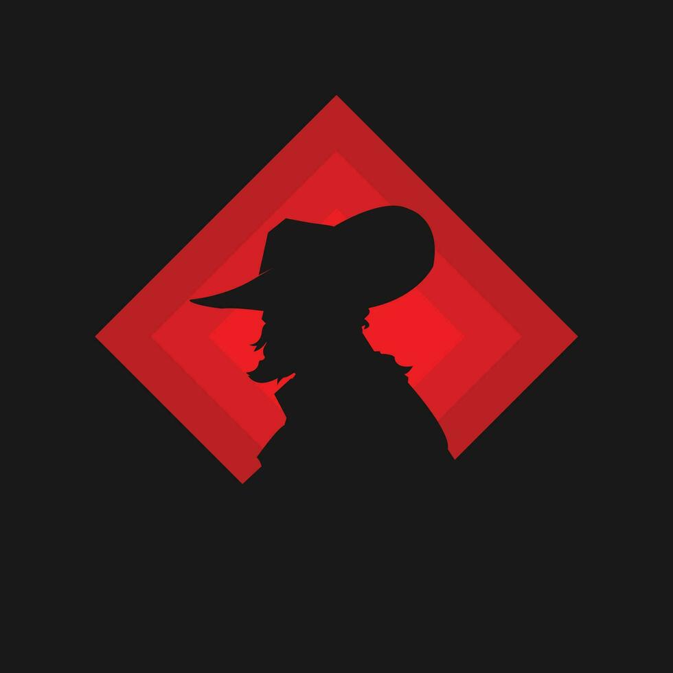 COWBOY SILHOUETTE FLAT VECTOR