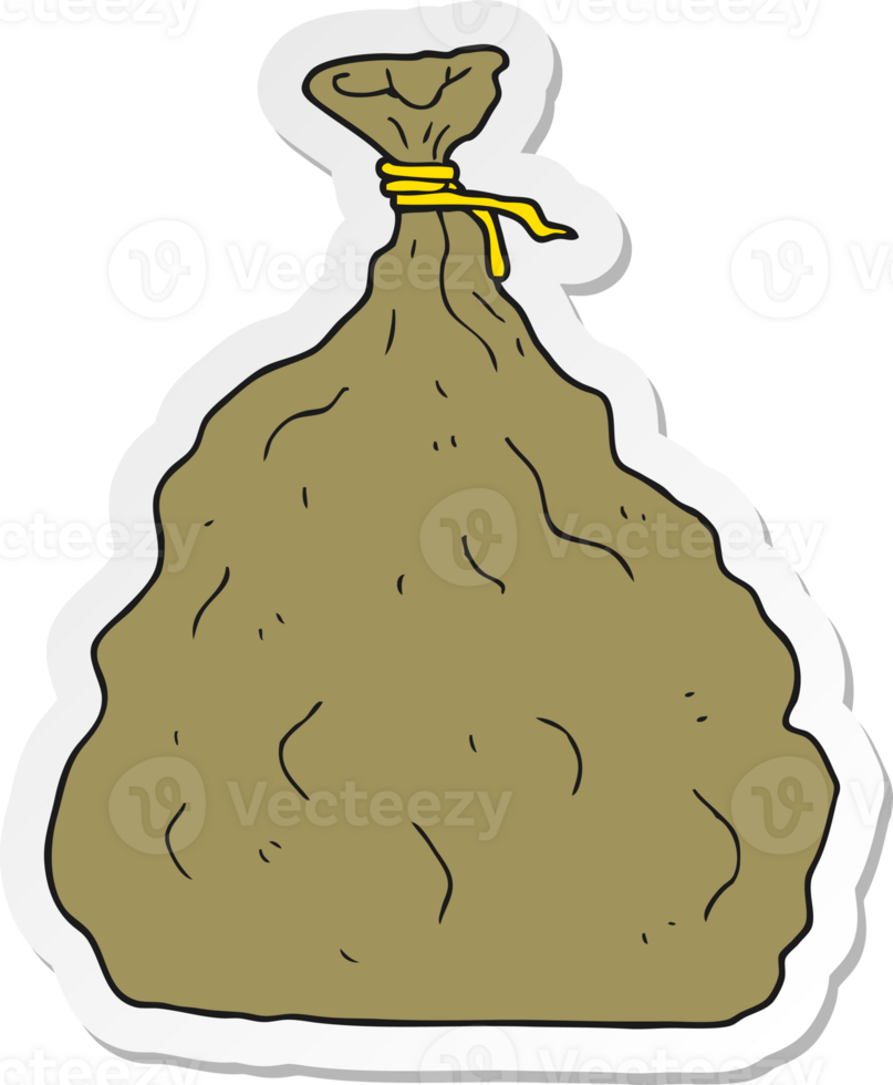sticker of a cartoon tied sack png