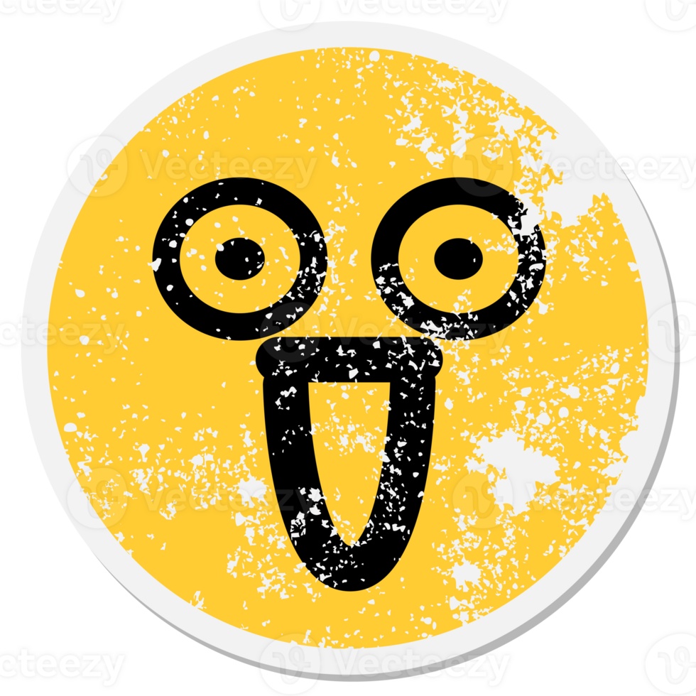 pleasantly amazed face circular sticker png
