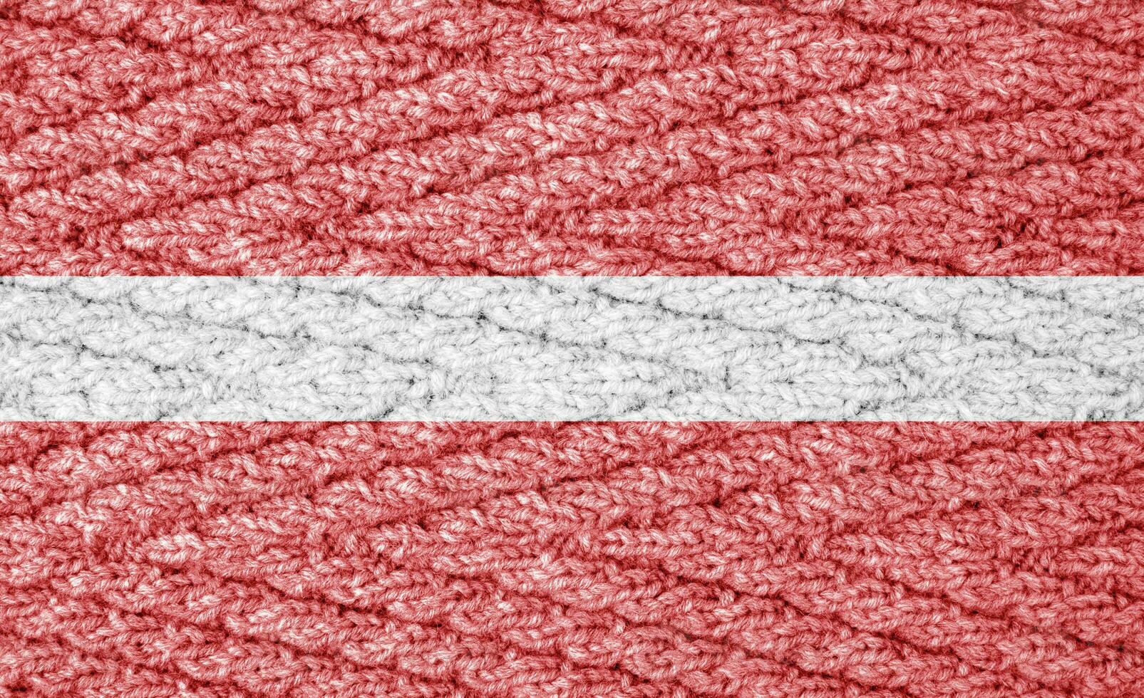 Flag on the knitted surface photo