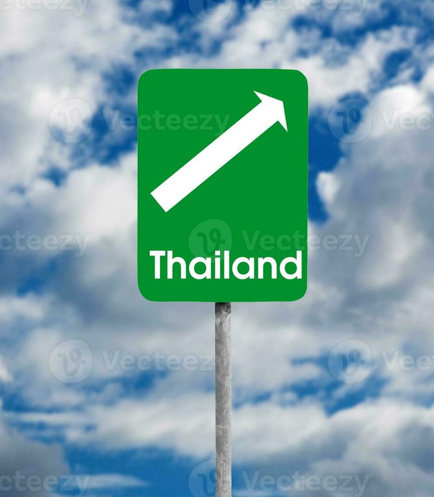 road sign on sky photo