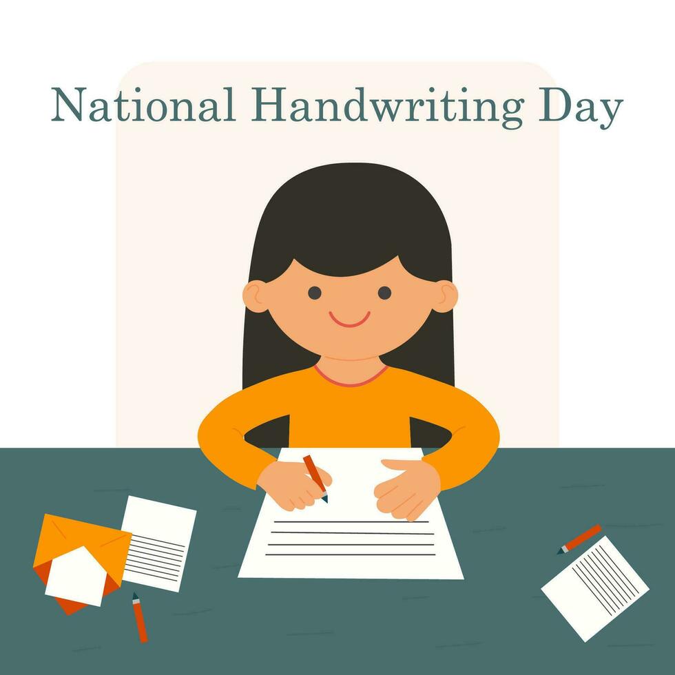 National Handwriting Day Banner. Vector illustration