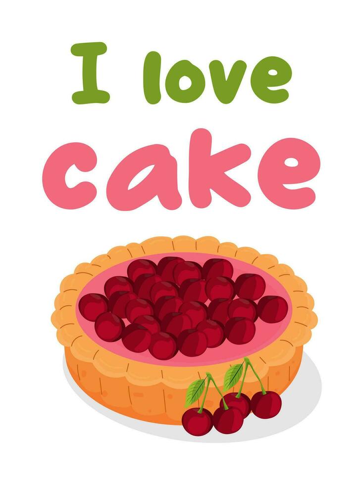 International Cake Day. I love pie. Design of a banner and a flyer for a confectionery. Vector illustration.