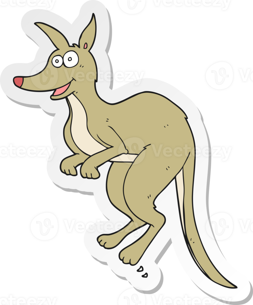 sticker of a cartoon kangaroo png