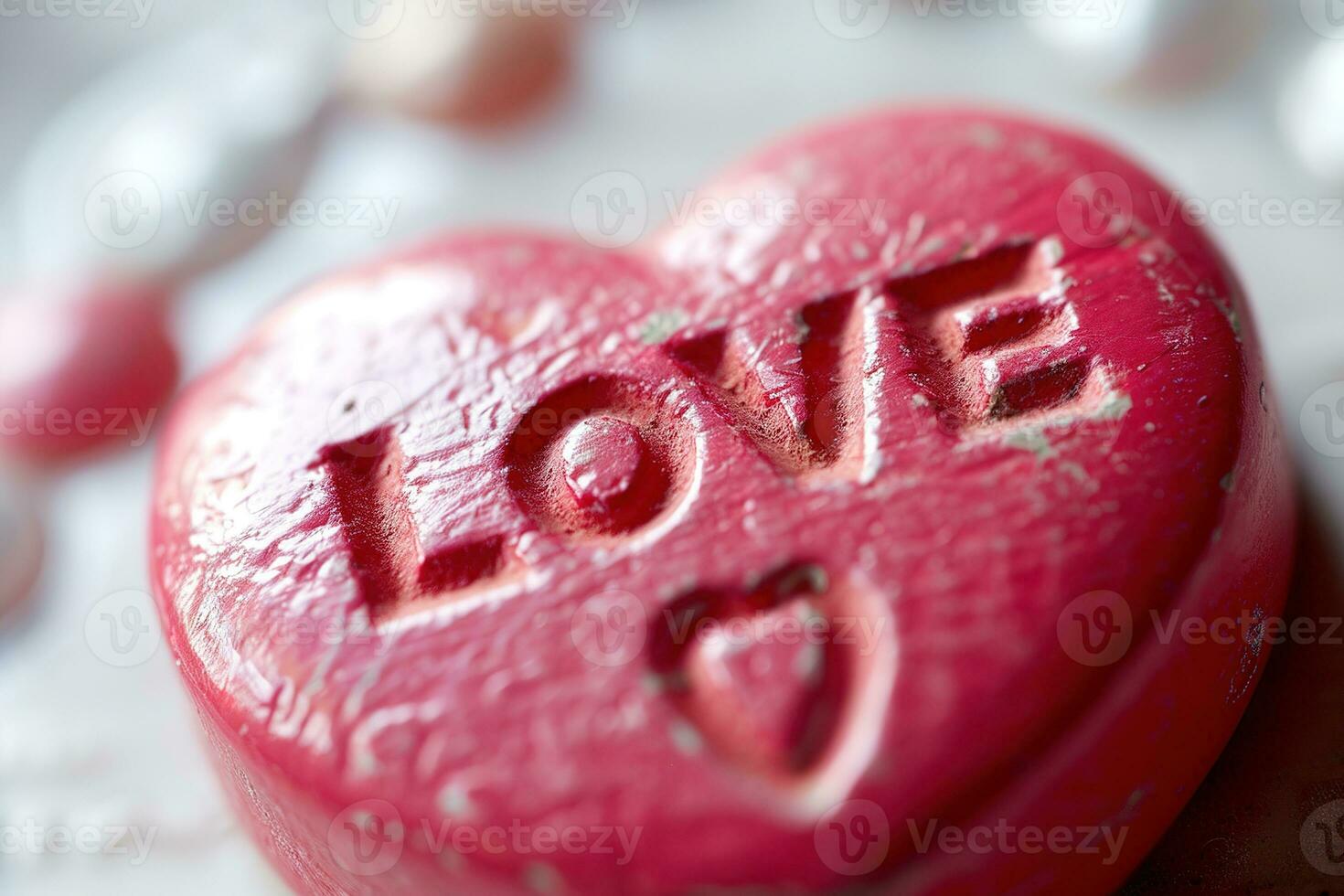 ai generado vibrante controlar botón con el palabra amor en relieve en negrita letras fijado a un resistido industrial panel, simbolizando el poder y urgencia de amor. san valentin conceptos. foto