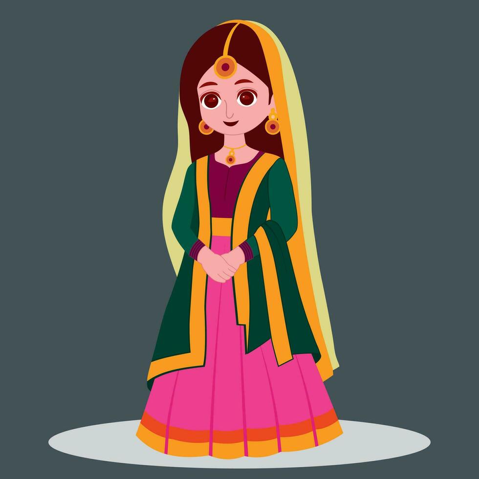 vector diseño de indio mujer novia en Boda