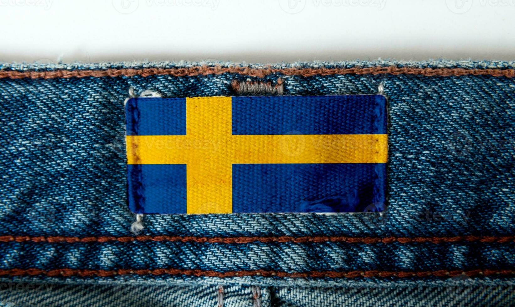 Flag on the label of the jeans photo