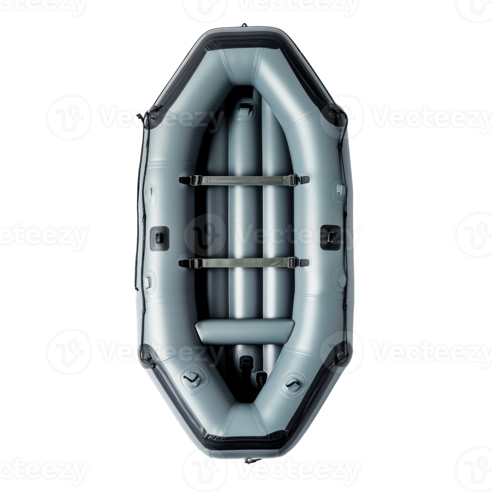 AI generated Top View of Gray Inflatable Boat png