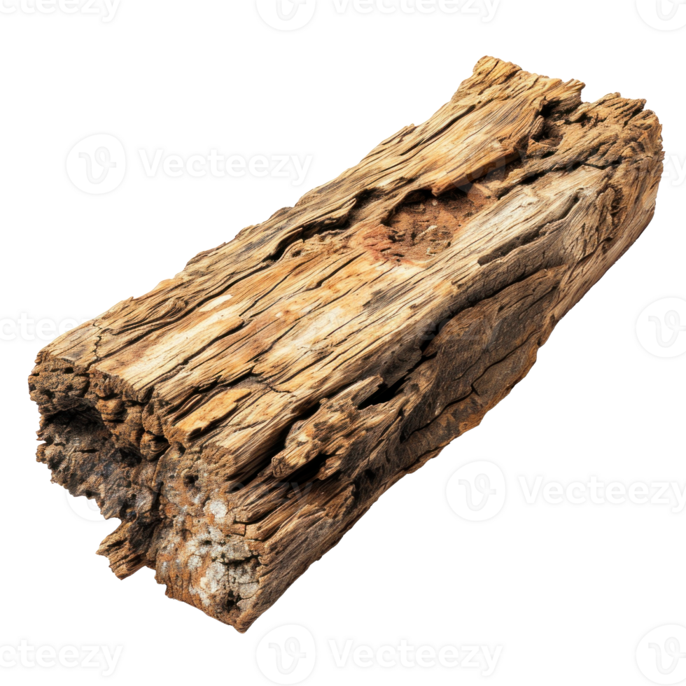 AI generated Textured Rough Wood on Transparent png