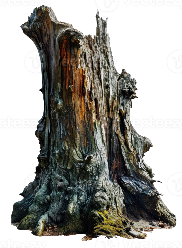 AI generated Textured Rough Wood on Transparent png
