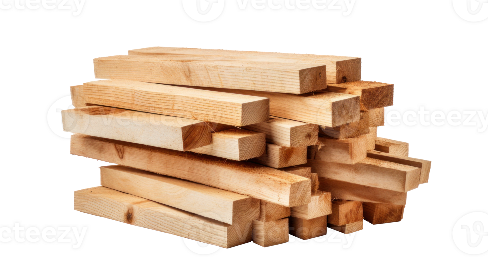 AI generated Textured Rough Wood Planks Pile png