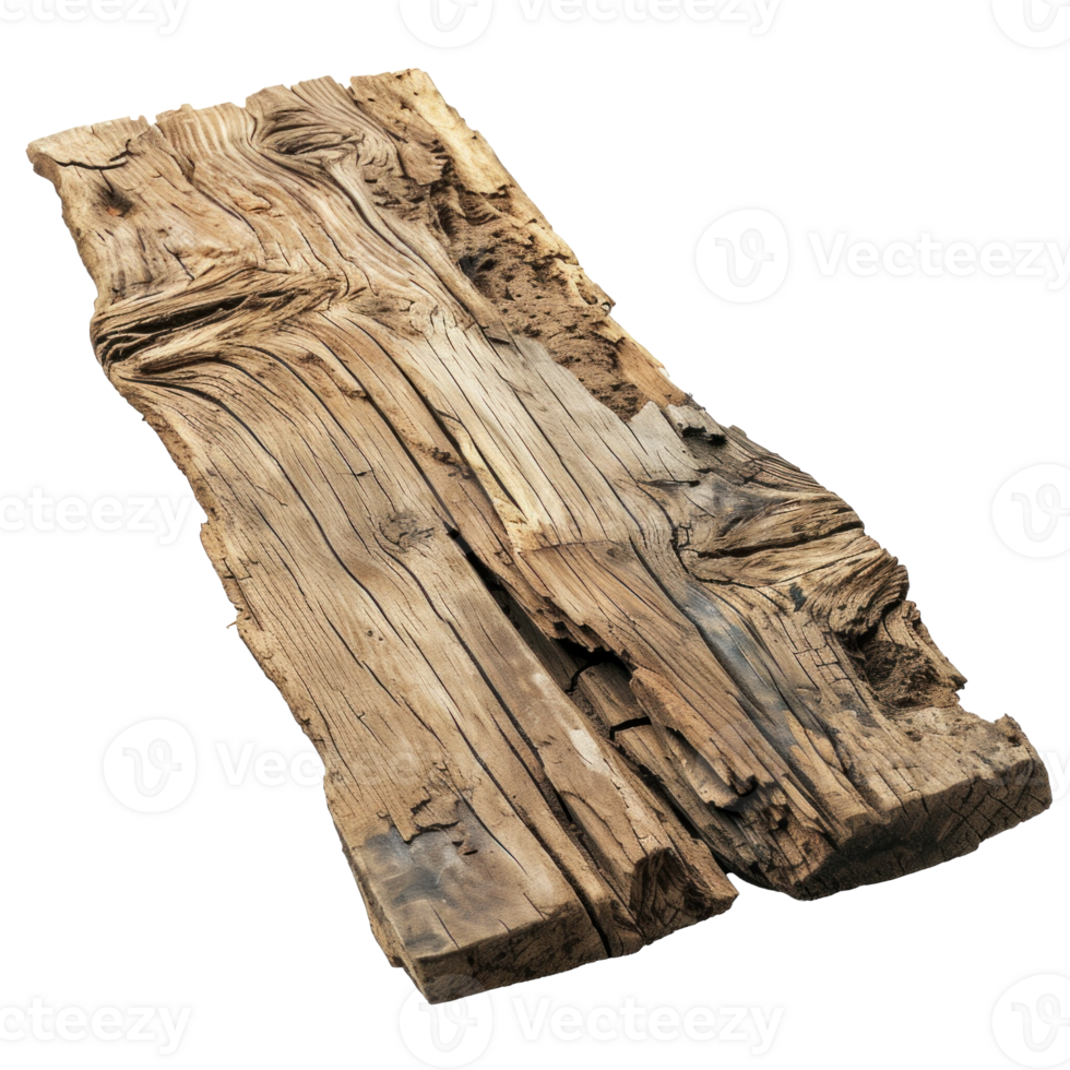 AI generated Textured Rough Wood Plank Isolated png