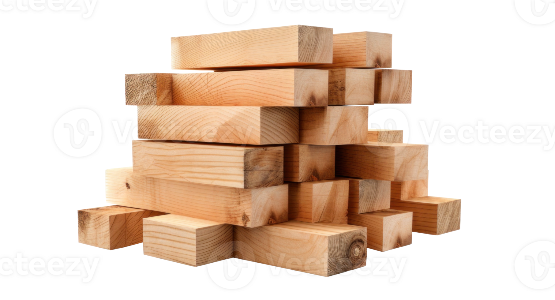 AI generated Rough Wood Texture Stacked on Invisible Background png