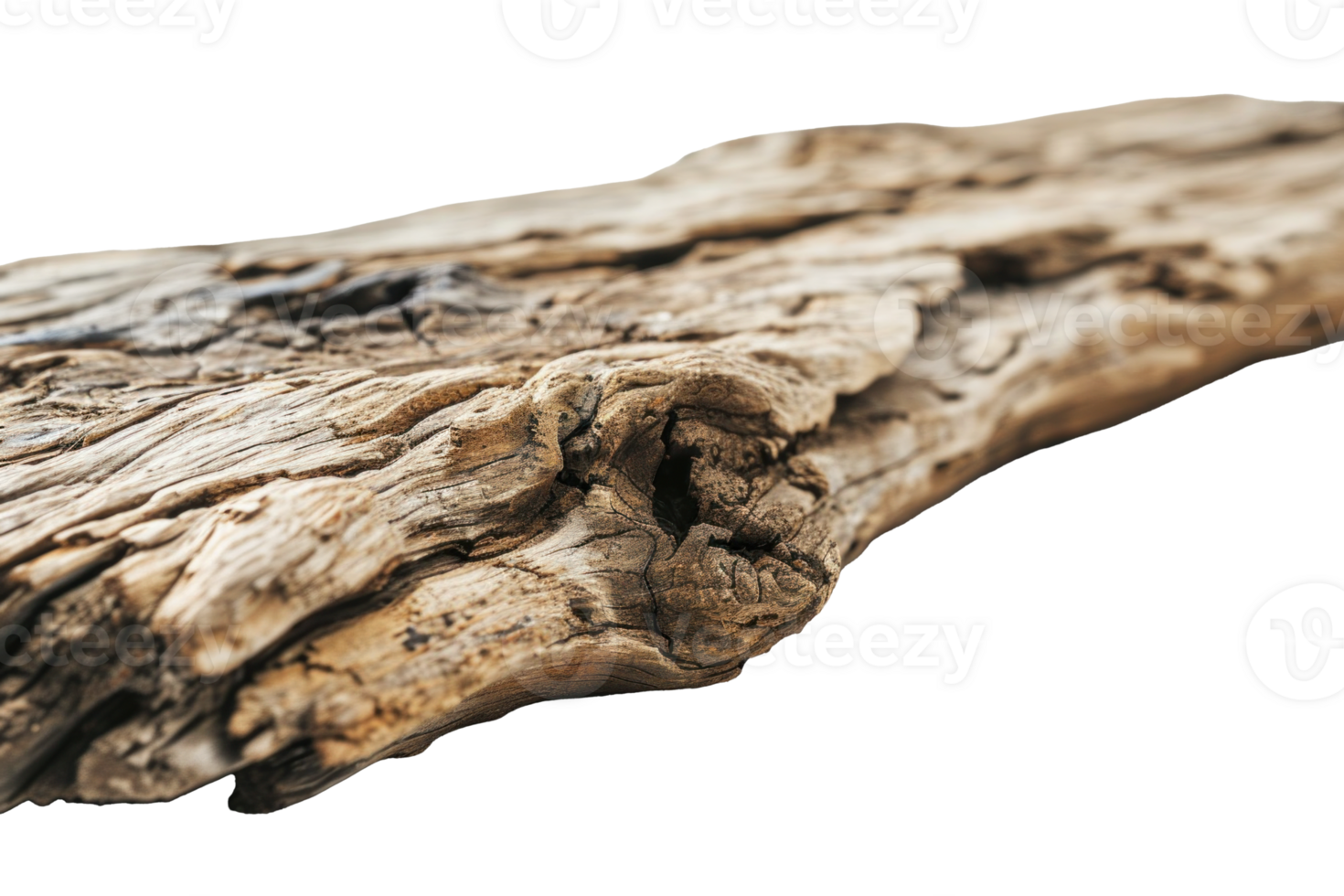 AI generated Textured Rough Wood on Transparent Background png